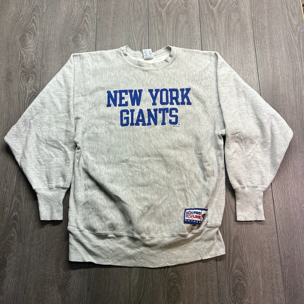 Vintage 1994 New York Giants Champion Reverse Weave Sweatshirt XL Grey NFL USA